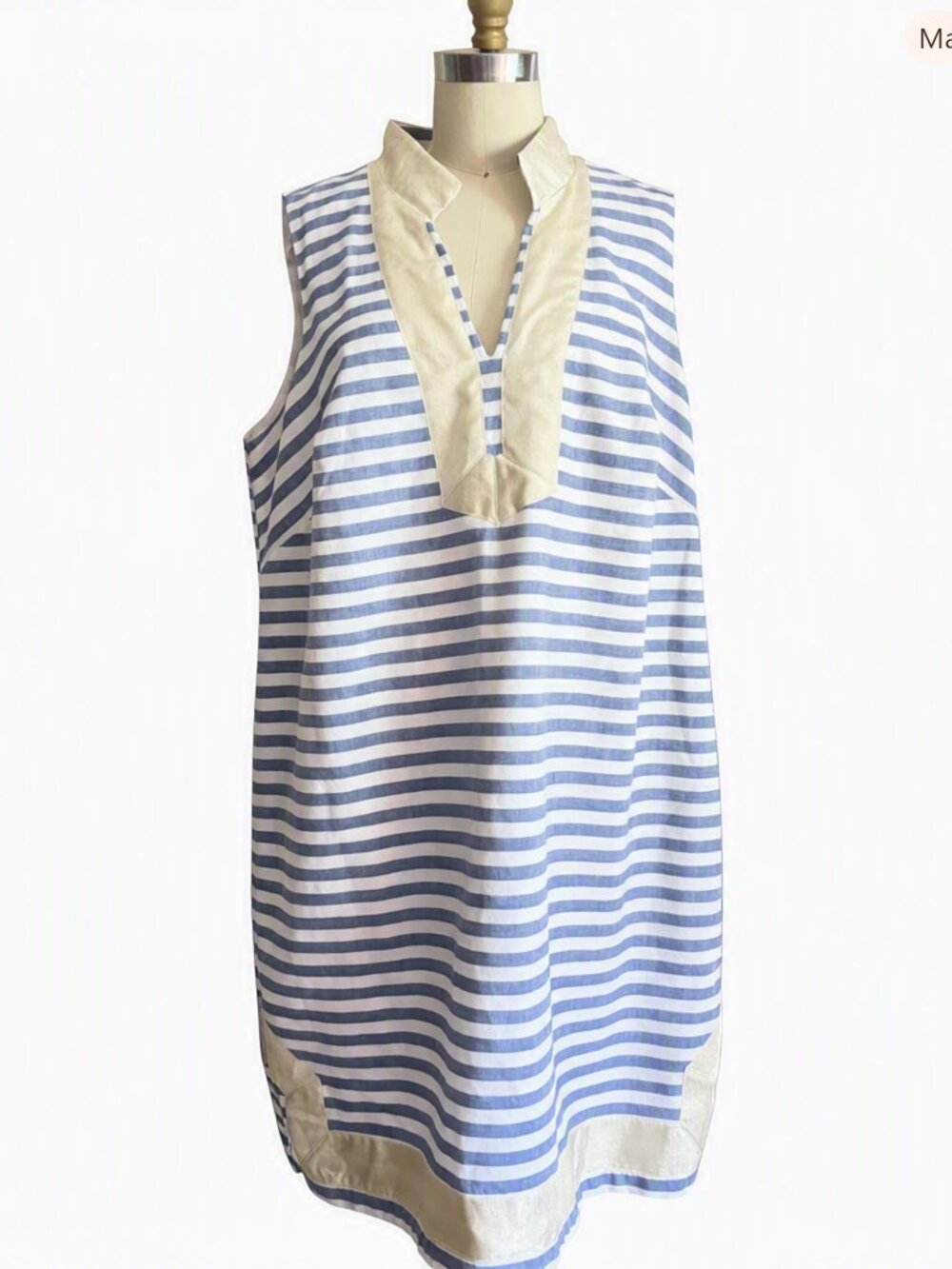 Eliza J Striped Tunic Shift Dress Size 14W Cotton
